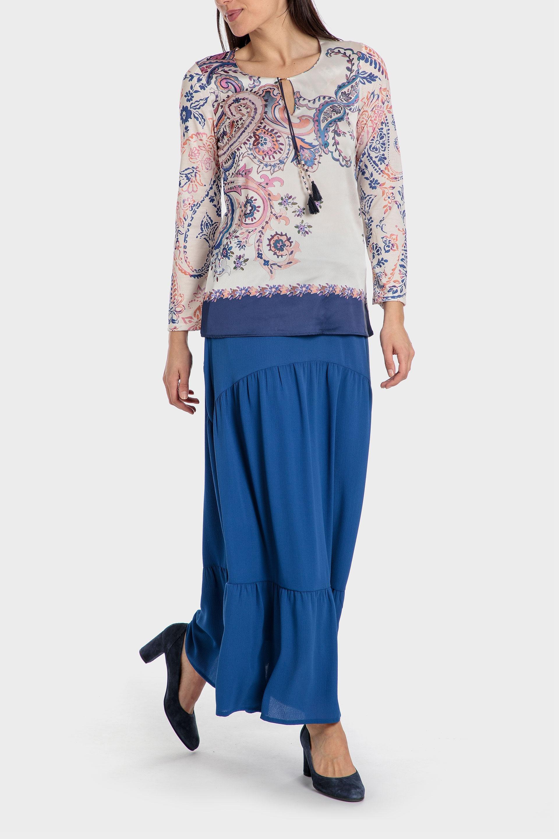 White Cashmere Print Blouse, , large image number 2