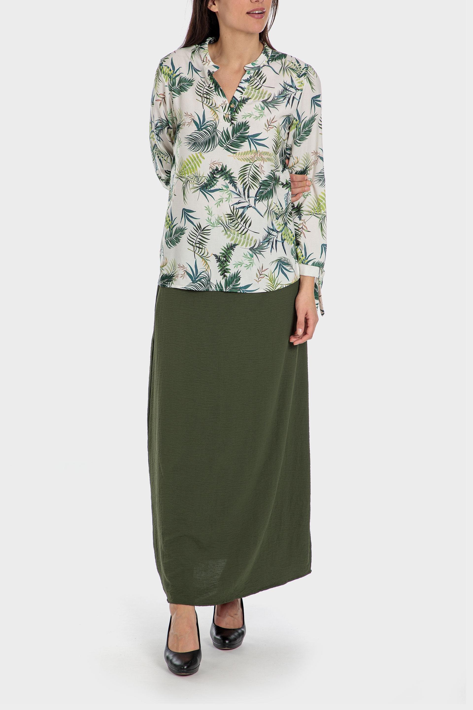 Punt Roma - Green Tropical Print Blouse