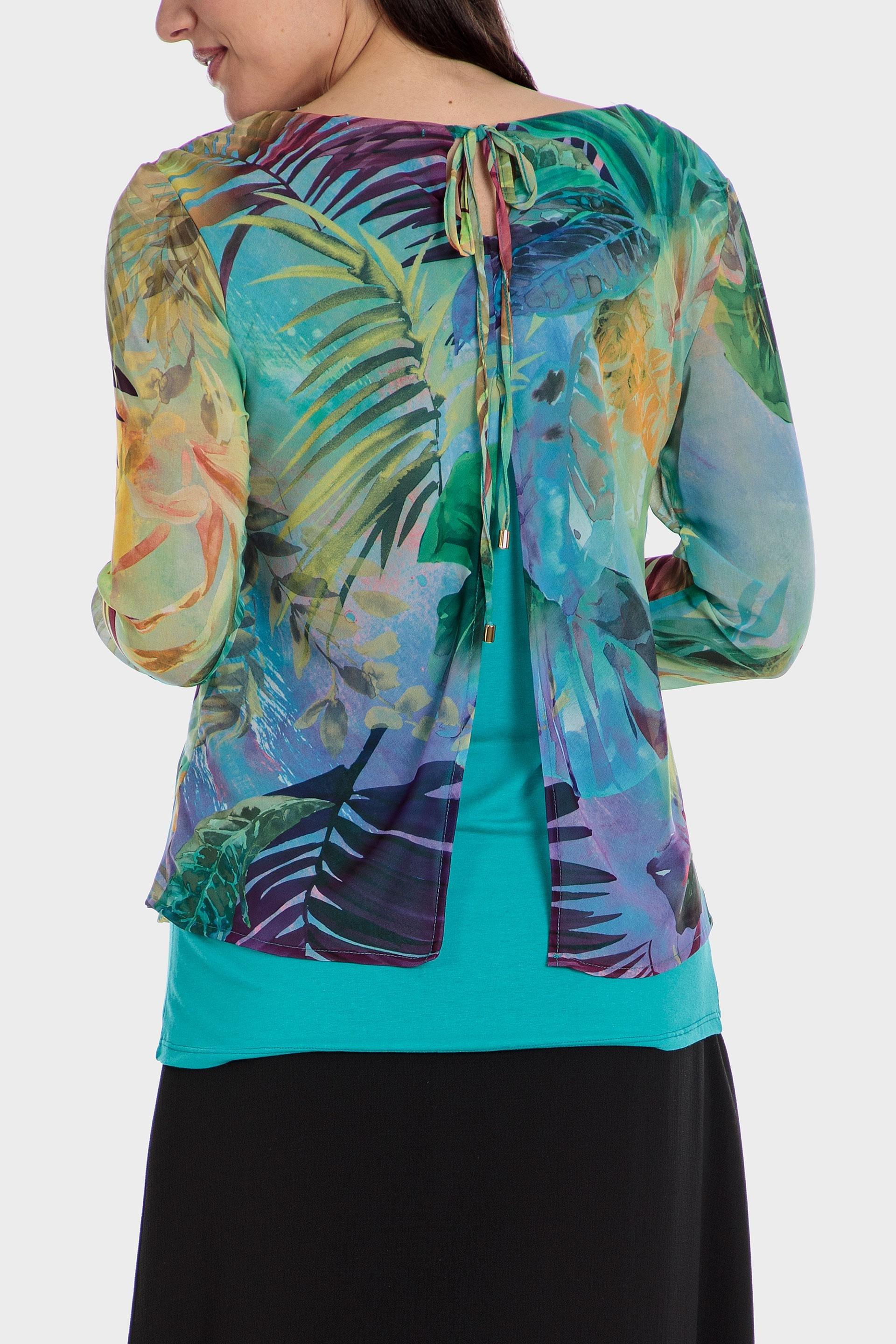 Blue Multicoloured Blouse, , large image number 1