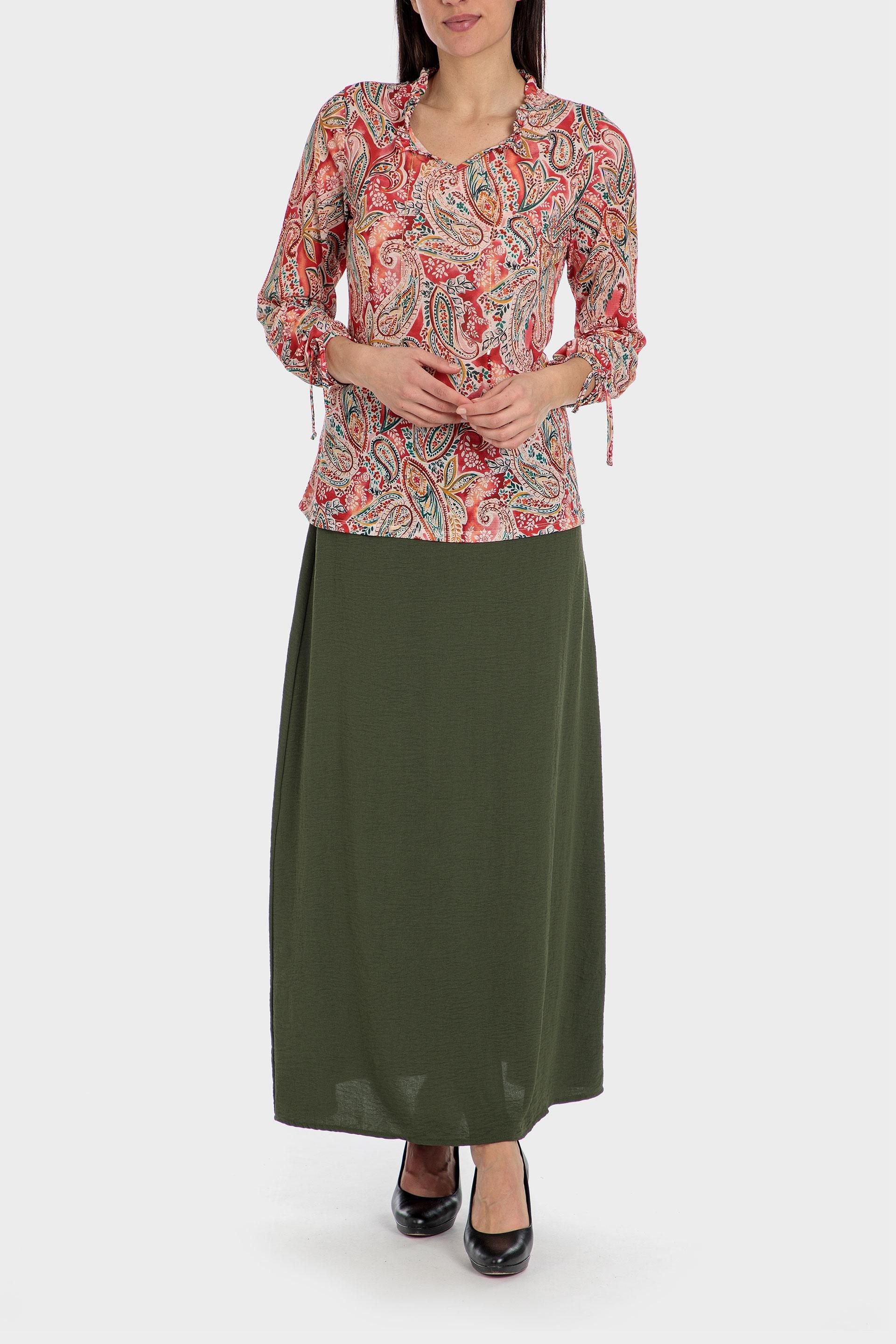Red Cashmere Printed Blouse, , large image number 1
