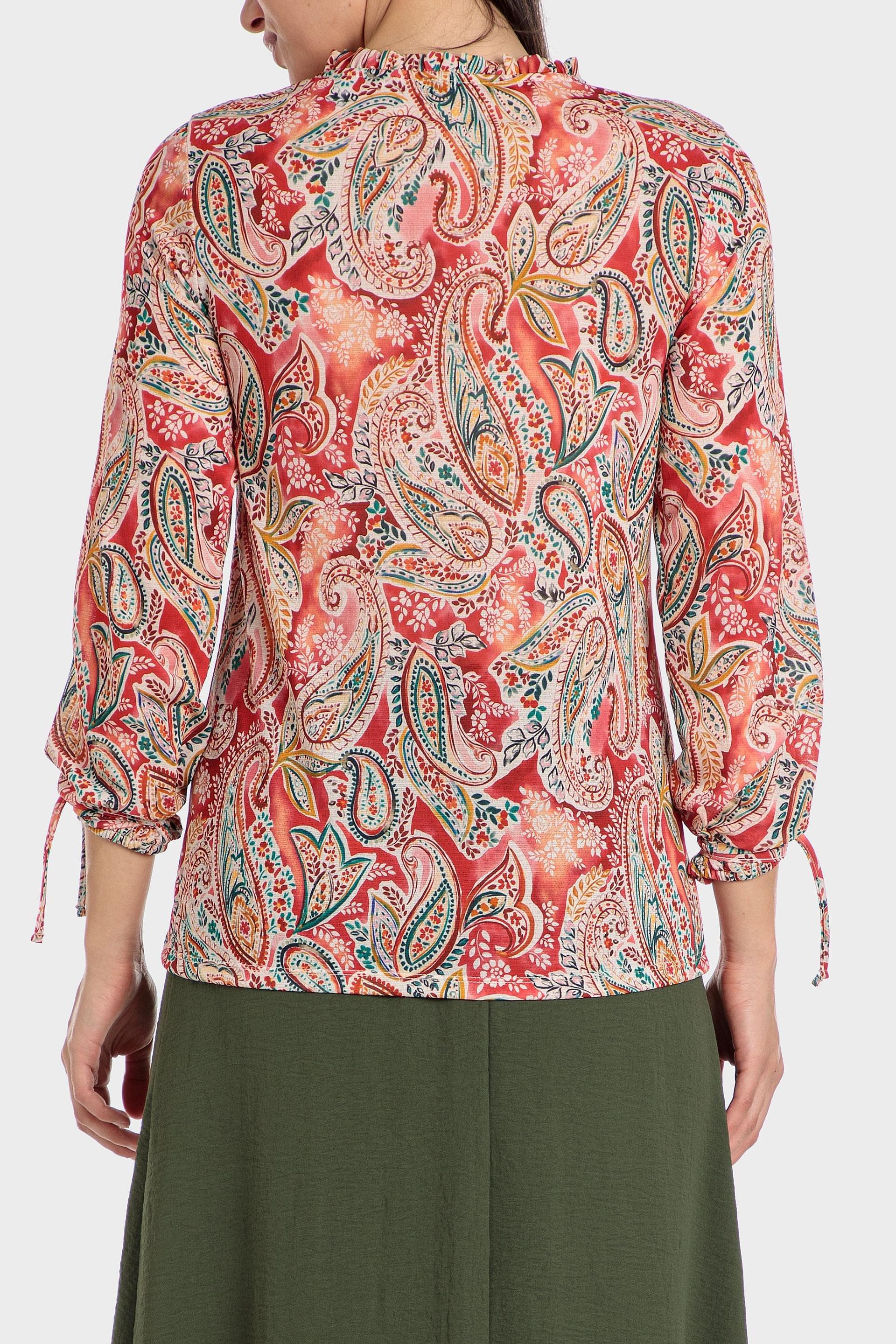 Red Cashmere Printed Blouse, , large image number 2