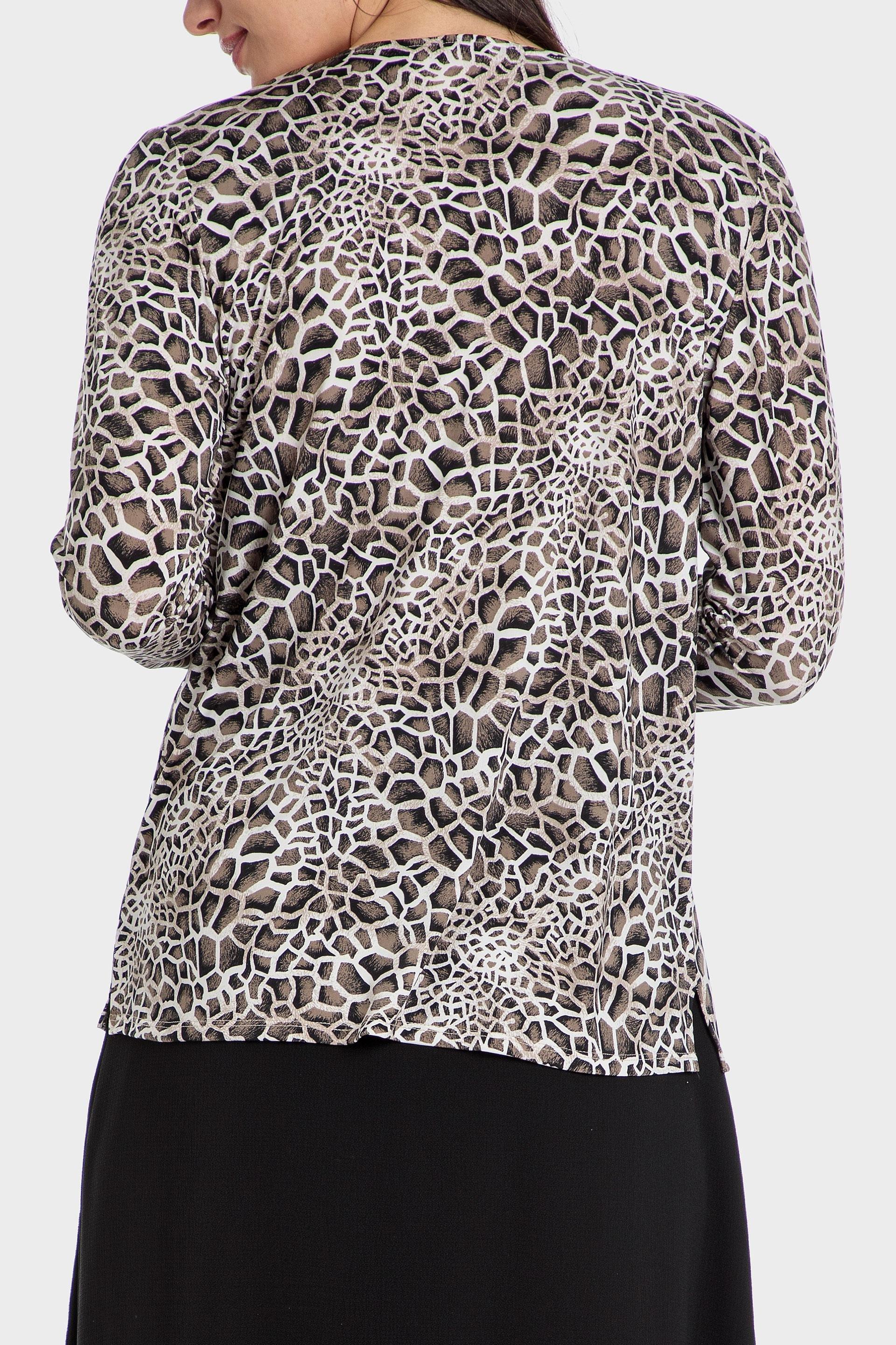 Brown Printed Long Sleeve Top, , large image number 1
