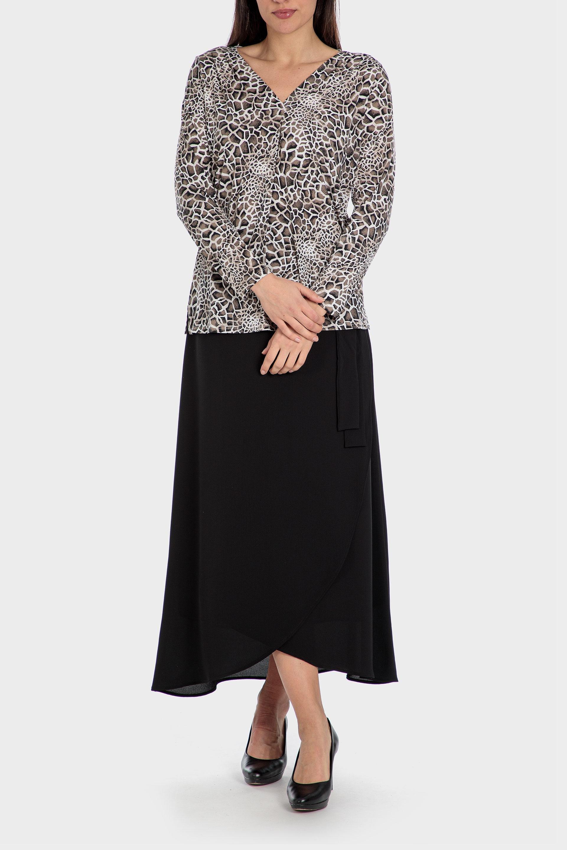 Brown Printed Long Sleeve Top, , large image number 2
