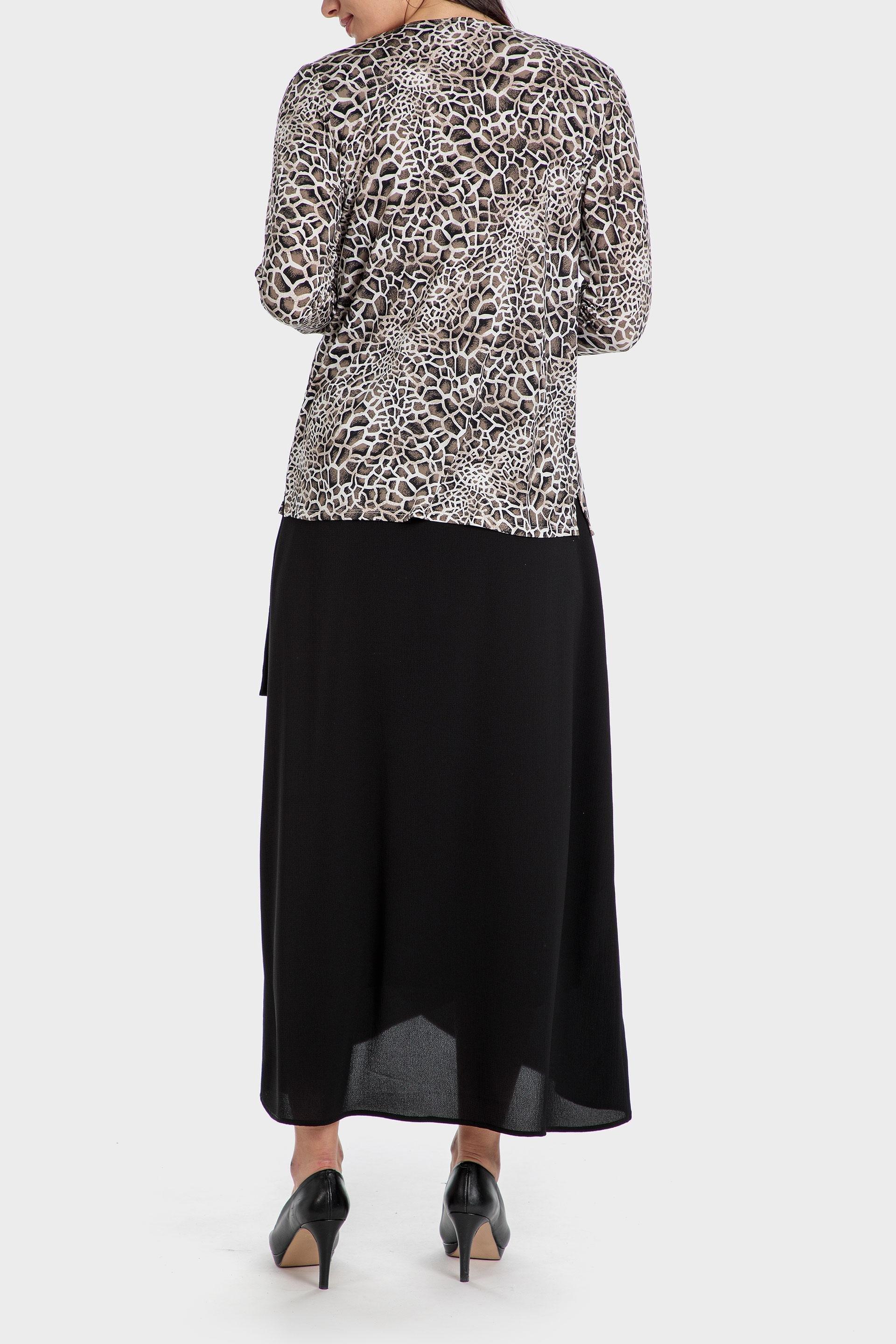 Brown Printed Long Sleeve Top, , large image number 3