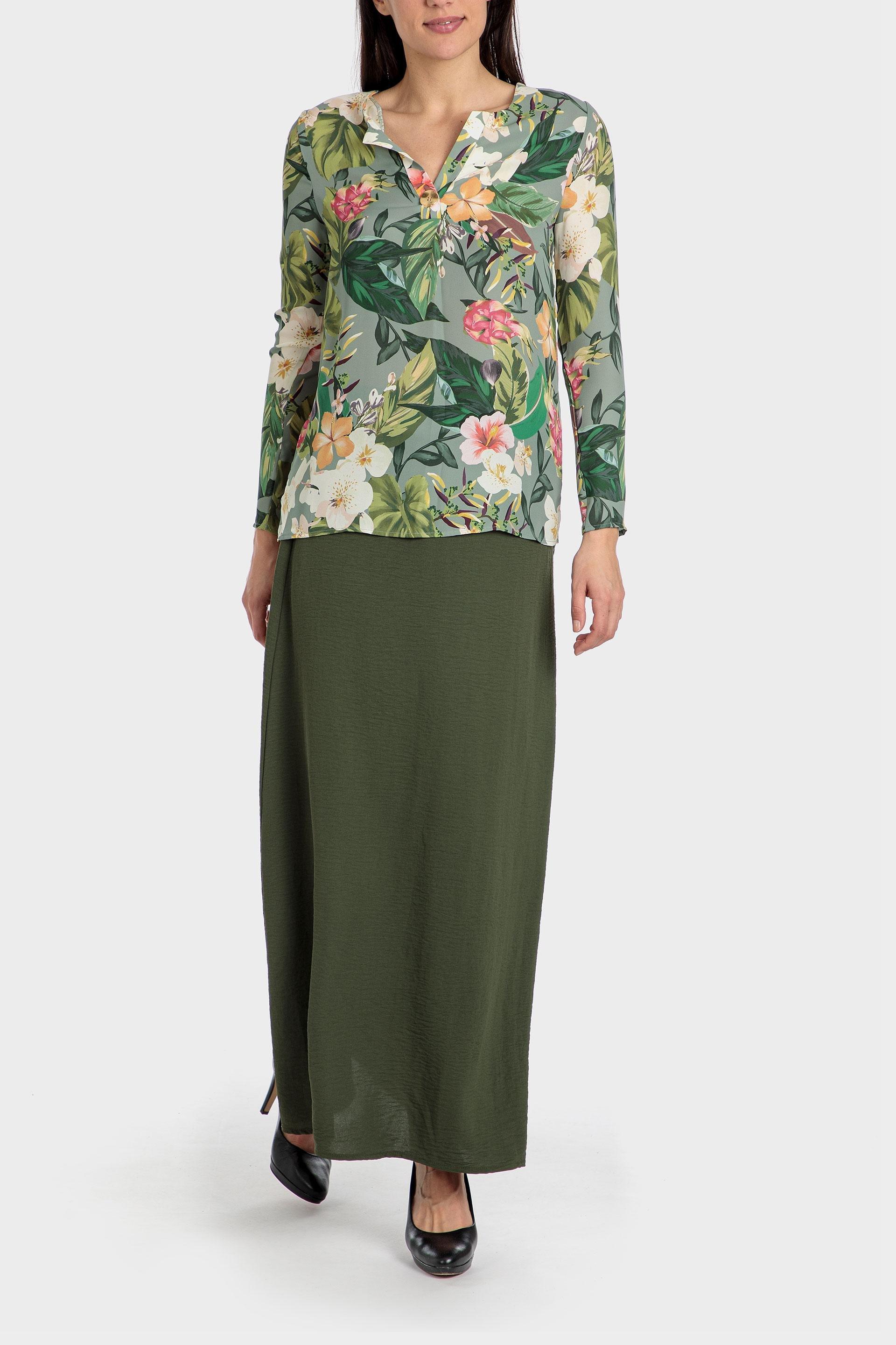 Punt Roma - Green Floral Print Blouse