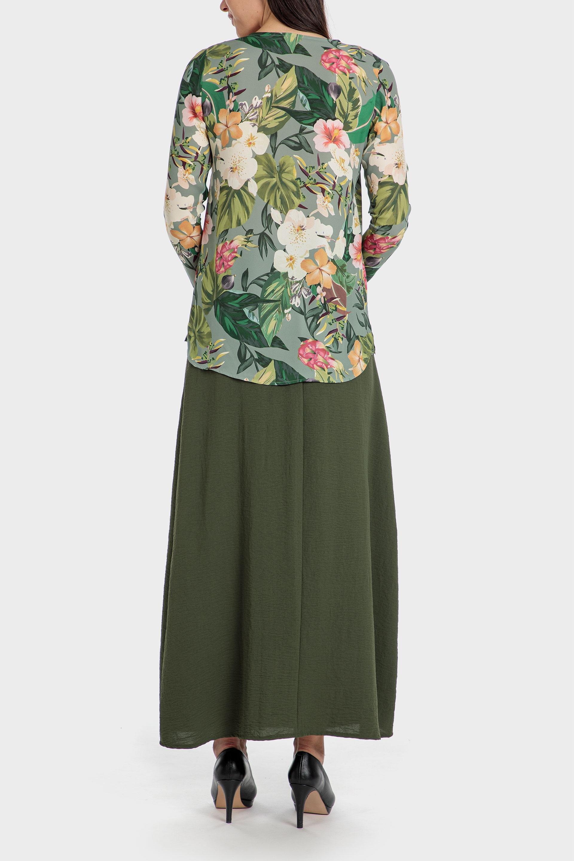 Green Floral Print Blouse, , large image number 3