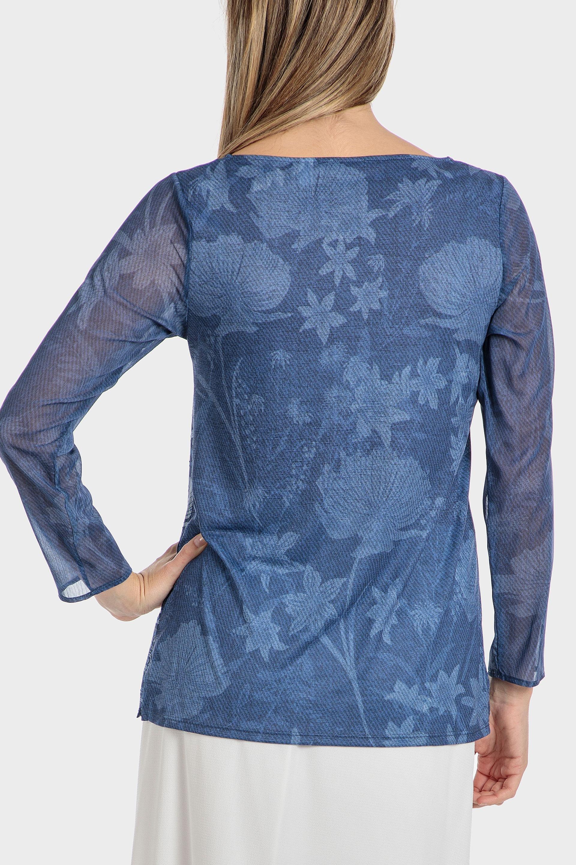 Blue Printed Blouse, , large image number 1