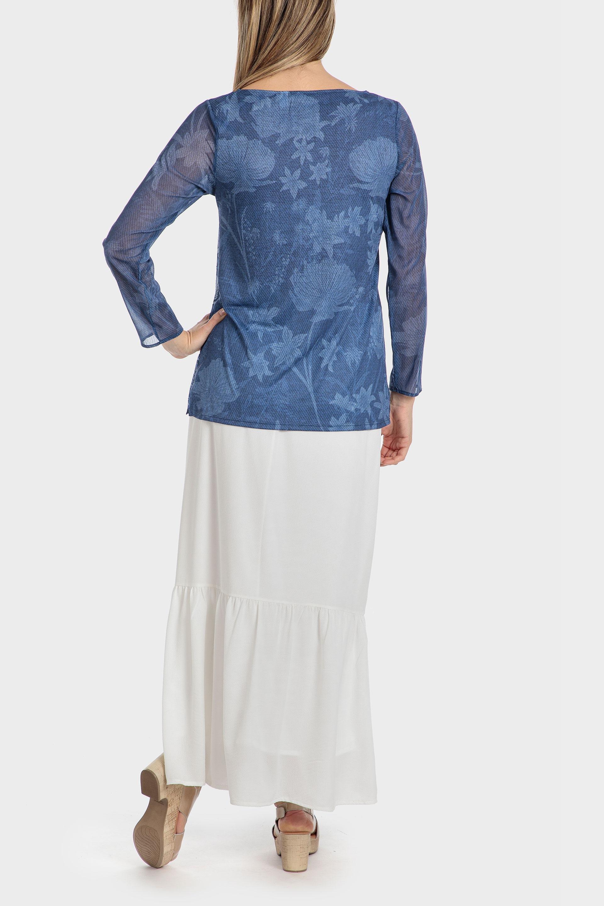 Blue Printed Blouse, , large image number 3