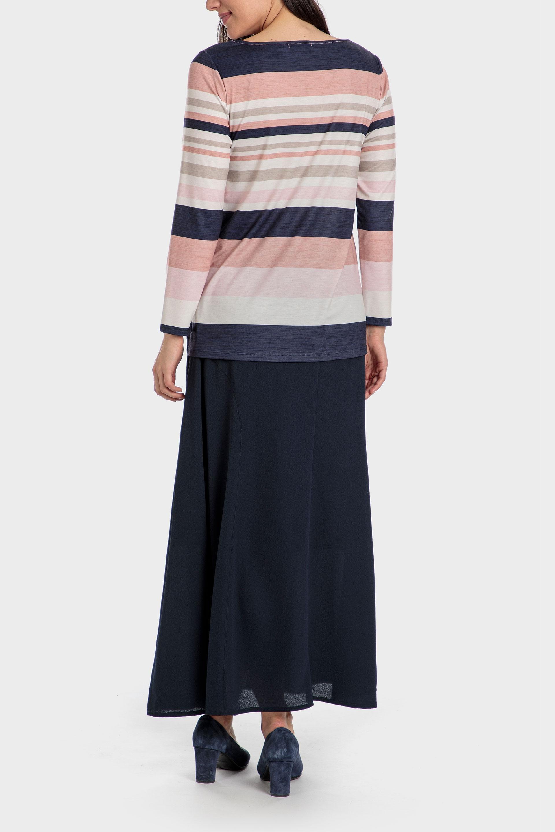 Pink Striped Long Sleeve Top With Gemstones, , large image number 3