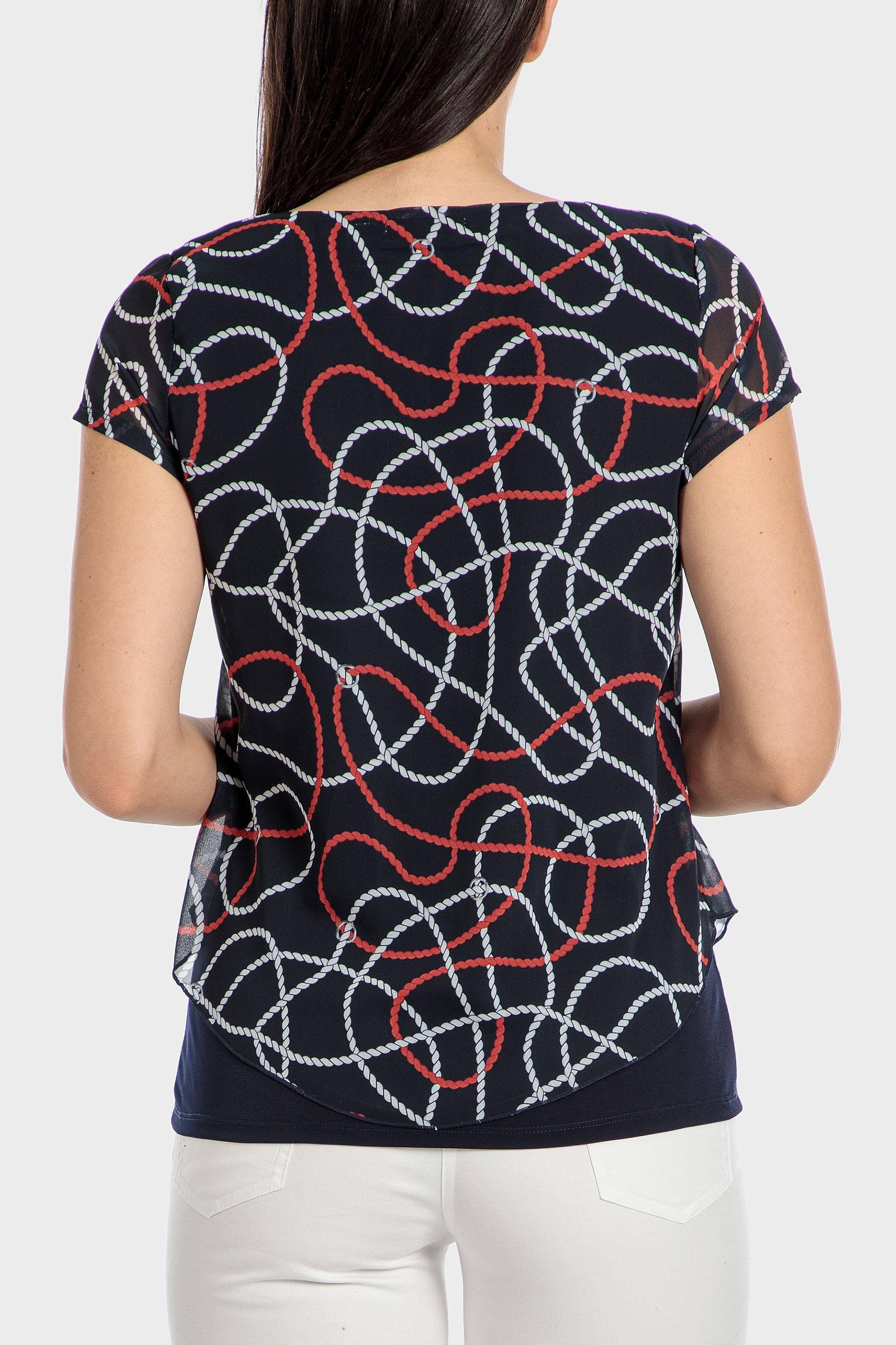 Navy Print T-Shirt, , large image number 1
