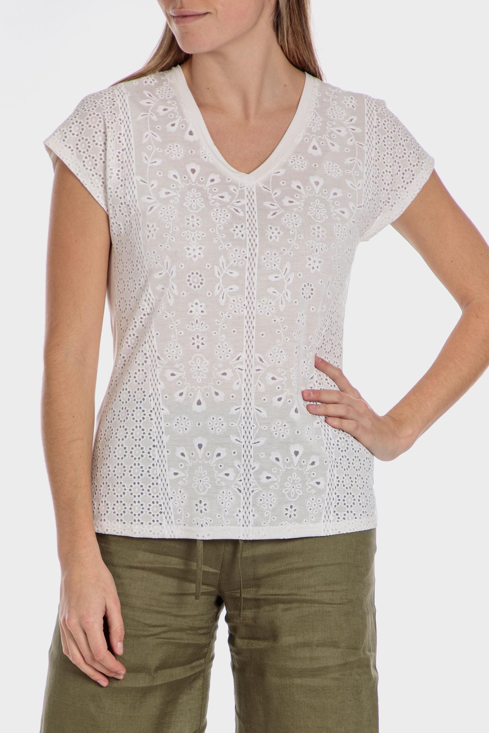 Punt Roma - White Embroidered Blouse