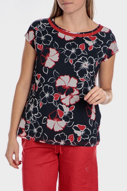 Punt Roma - Black Floral Print T-Shirt