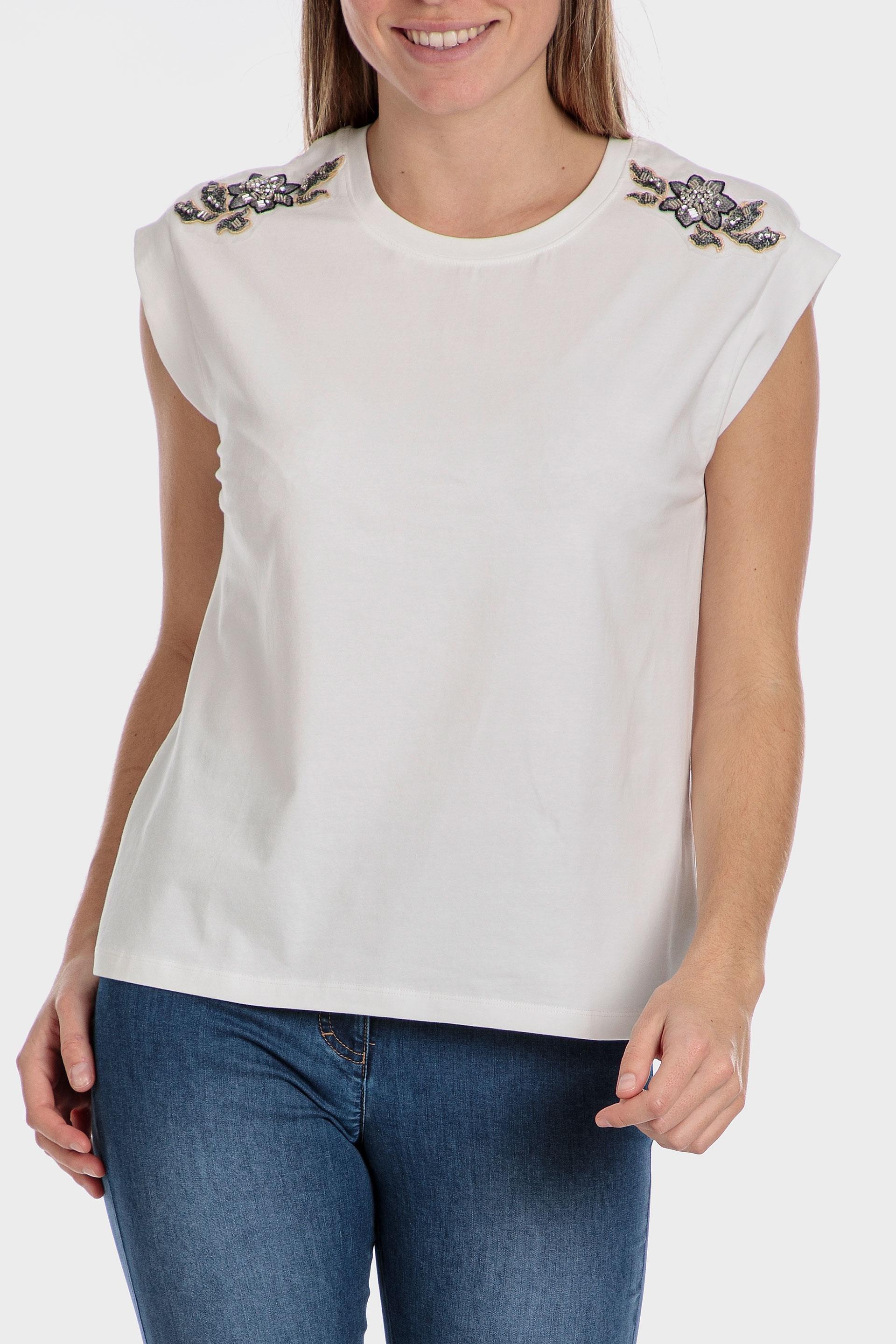 Punt Roma - White Top With Gemstones