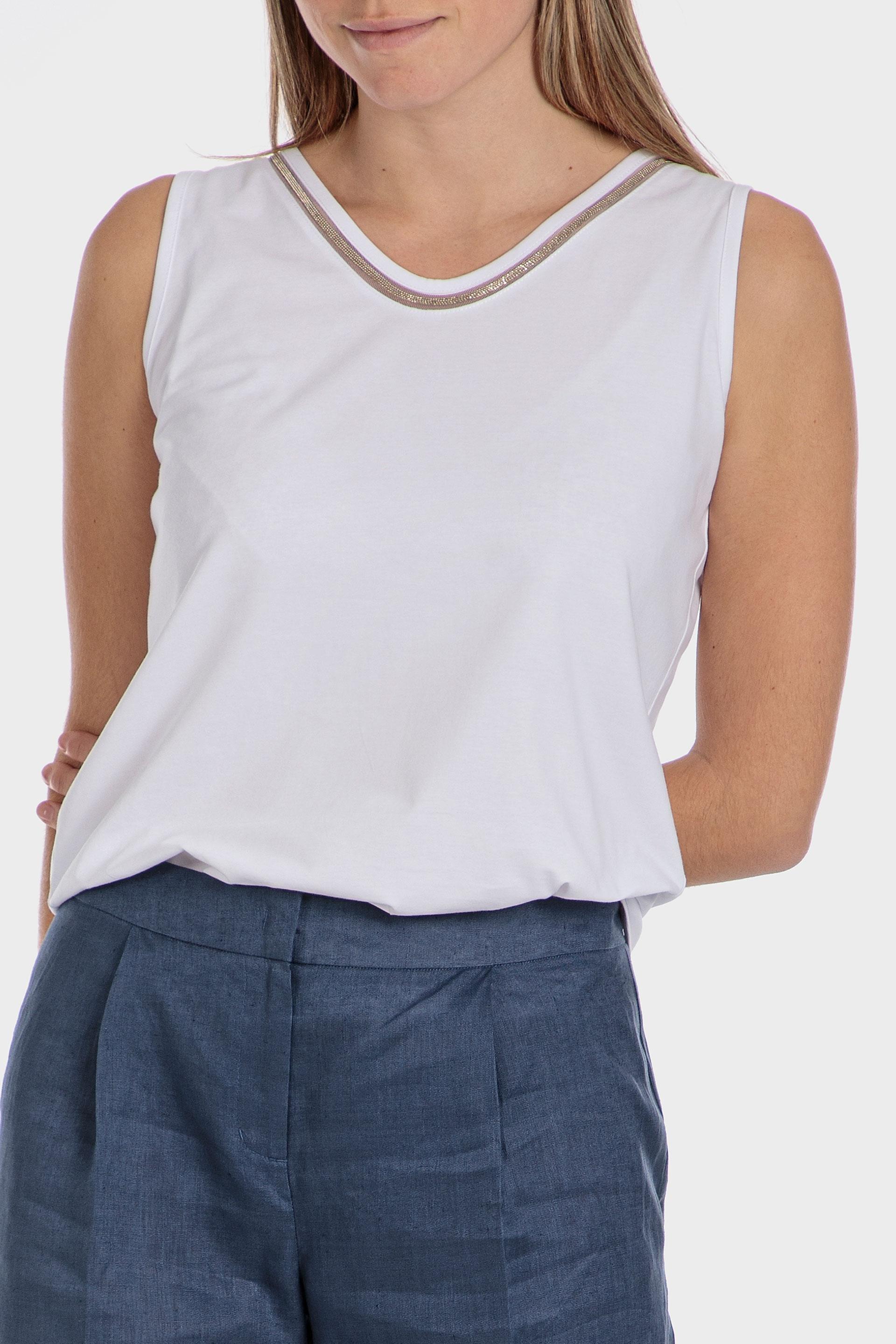 White V-Neck Vest Top, , large image number 0