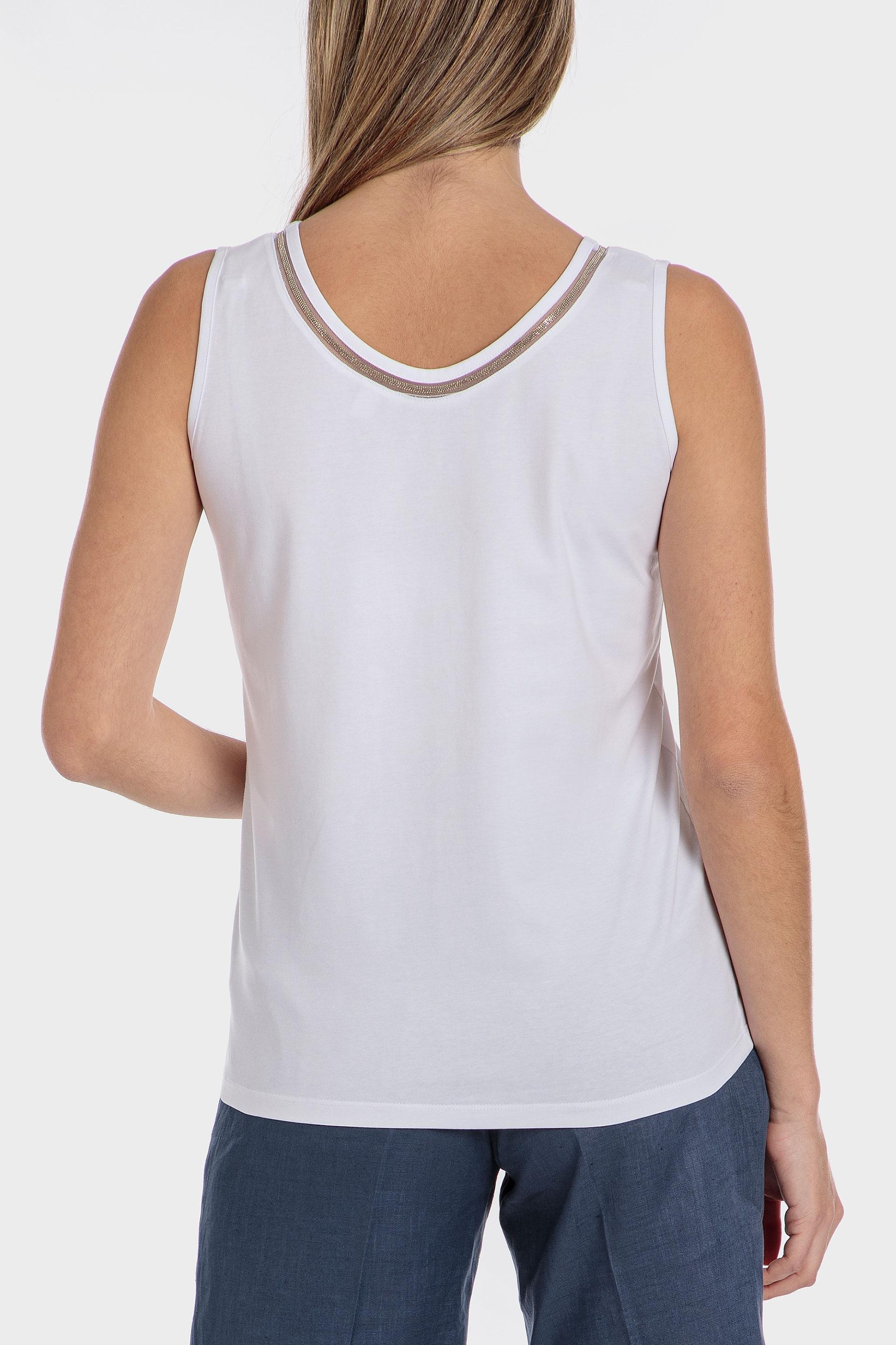 White V-Neck Vest Top, , large image number 1