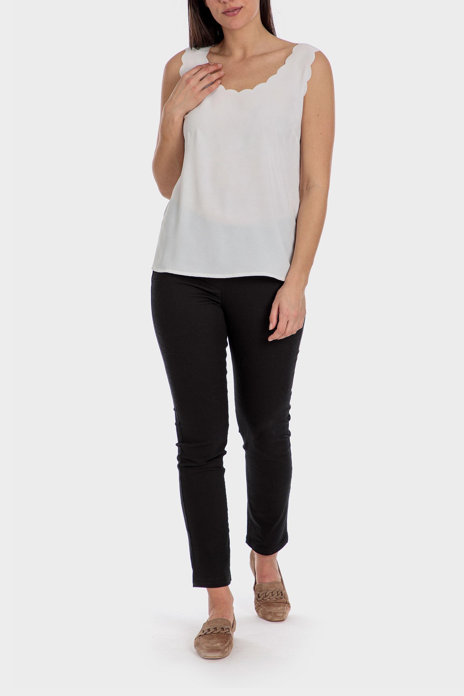 Punt Roma - White Fantasy Neck Top