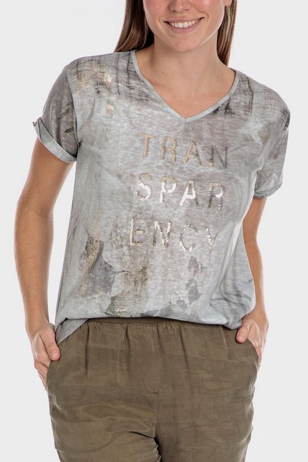 Punt Roma - Grey Printed T-Shirt