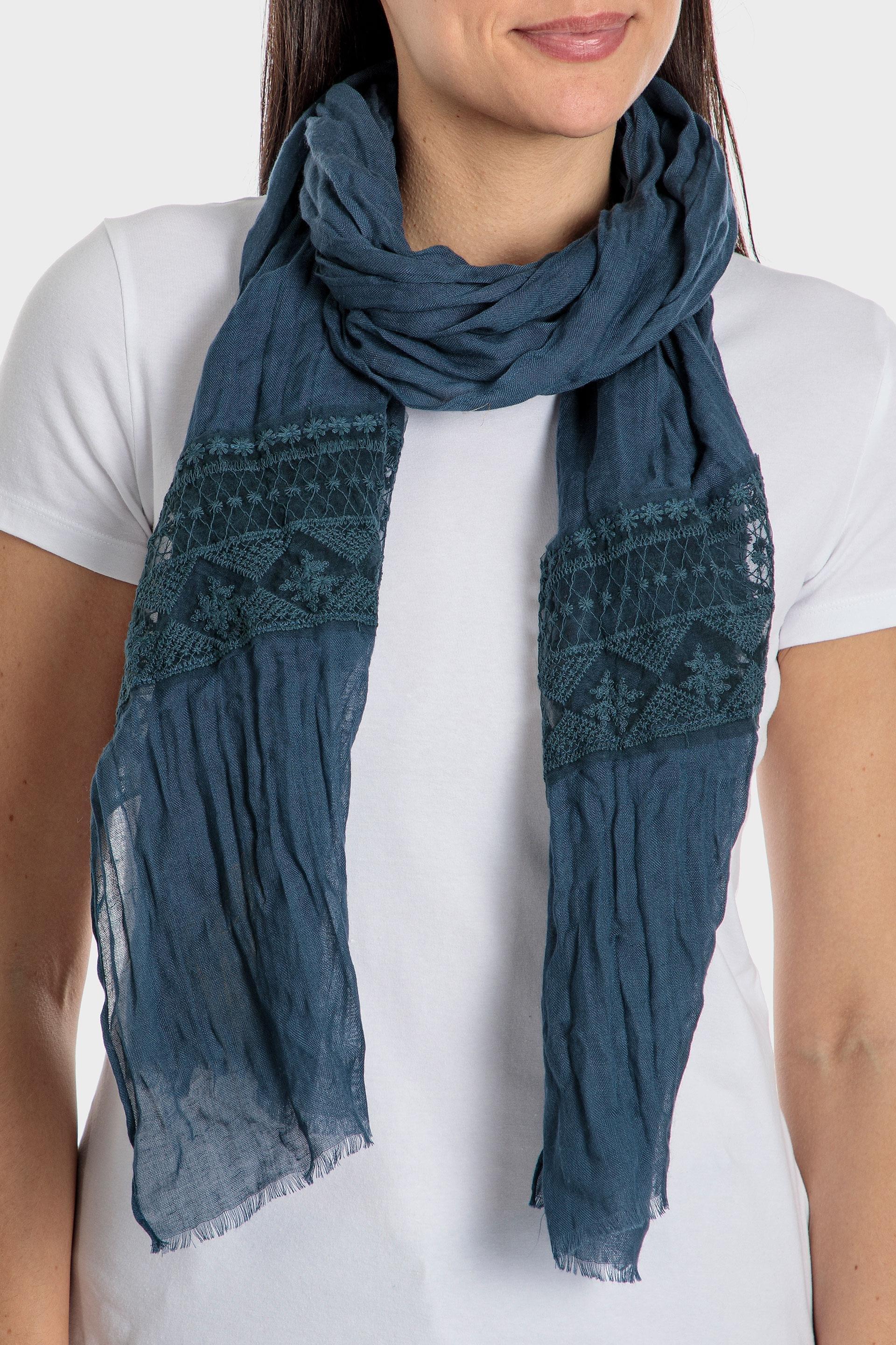 Dark Blue Braided Scarf, , large image number 0