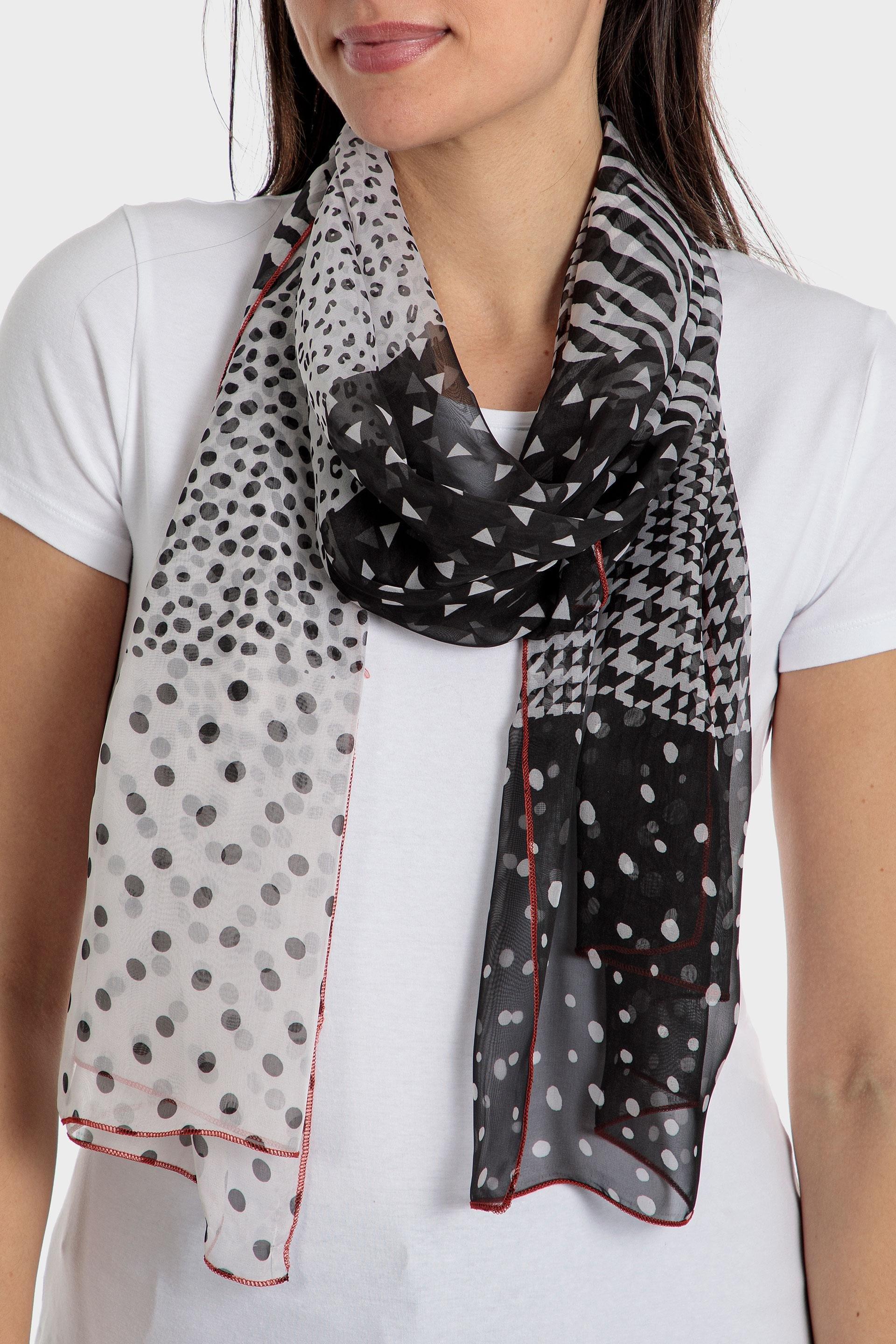 Black and White Printed Pashmina, , large image number 0