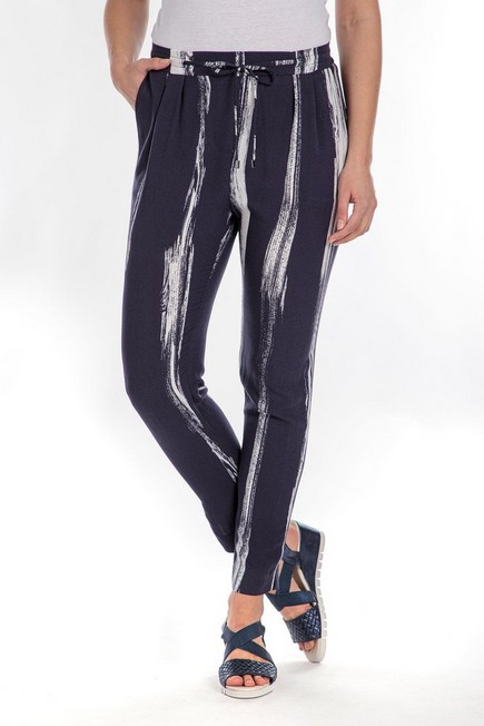 Punt Roma - Navy Printed Trousers