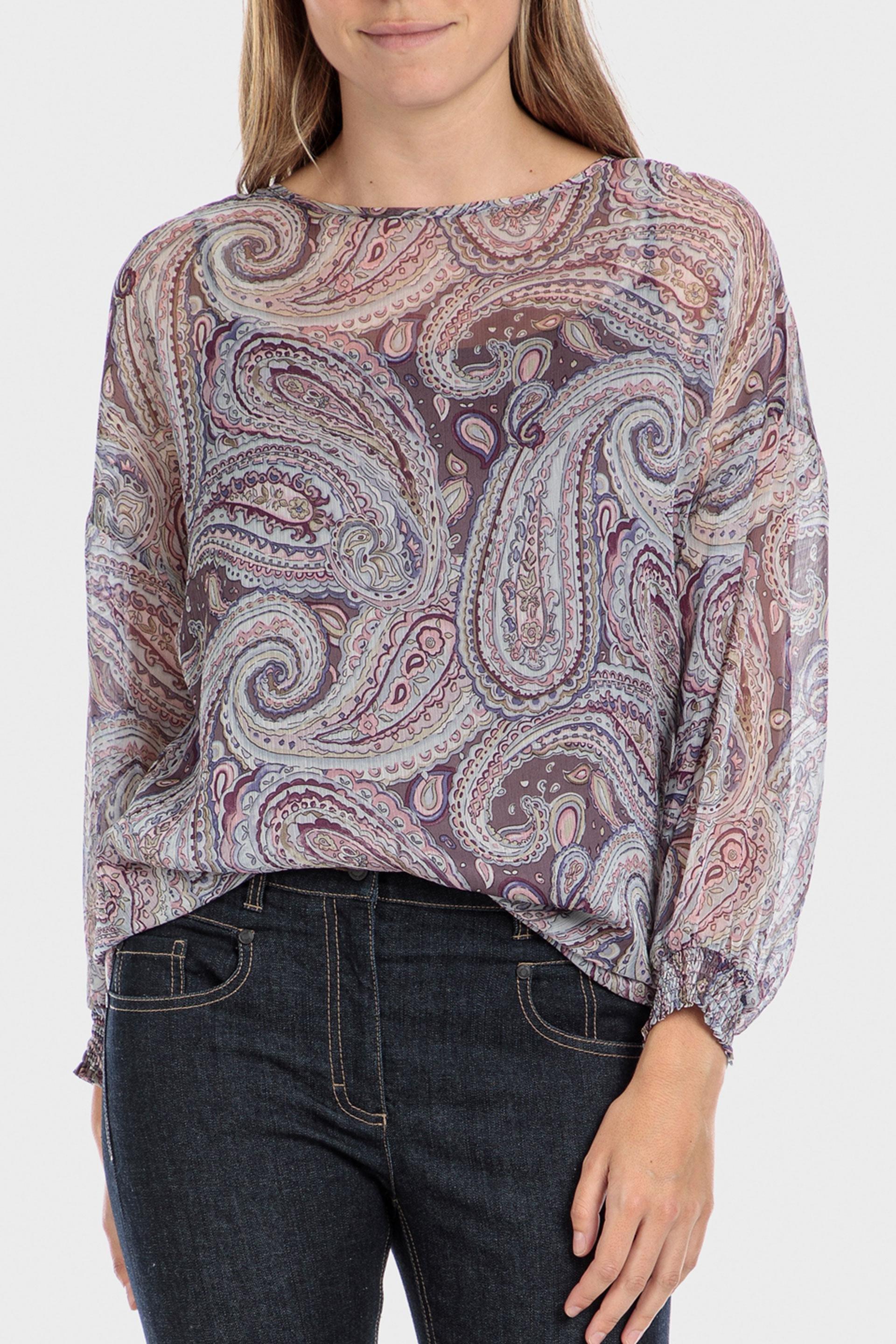 Violet Cashmere Print Blouse, , large image number 0