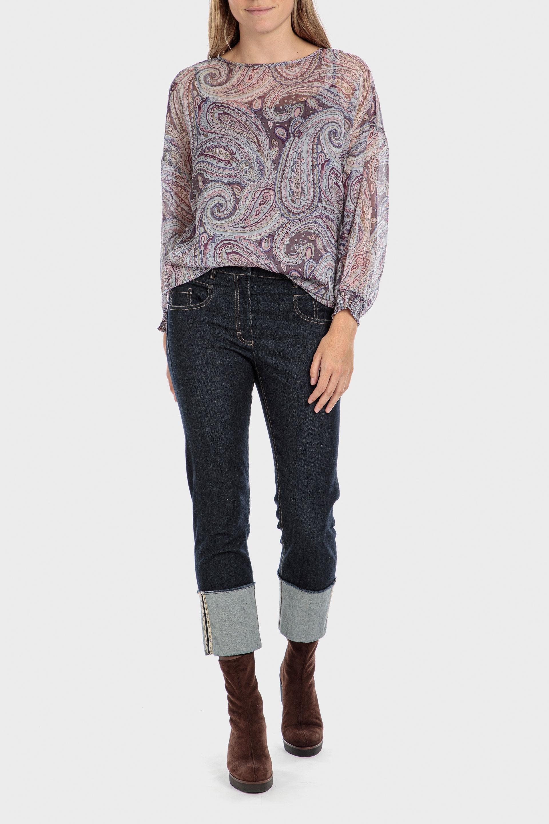 Violet Cashmere Print Blouse, , large image number 1