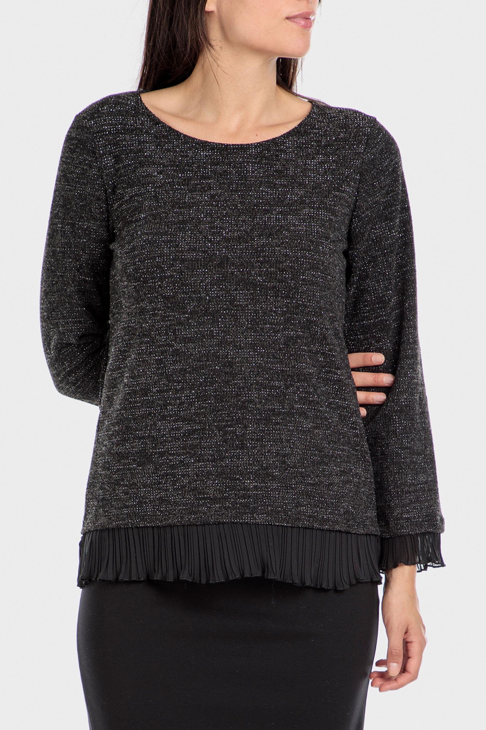 Black Metallic Thread T-Shirt, , large image number 0