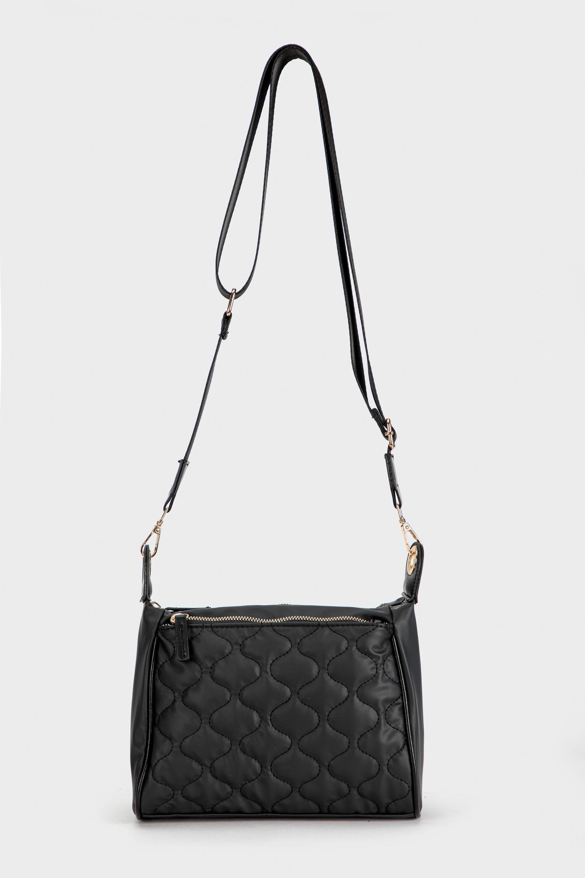 Black Padded Shoulder Bag, , large image number 0