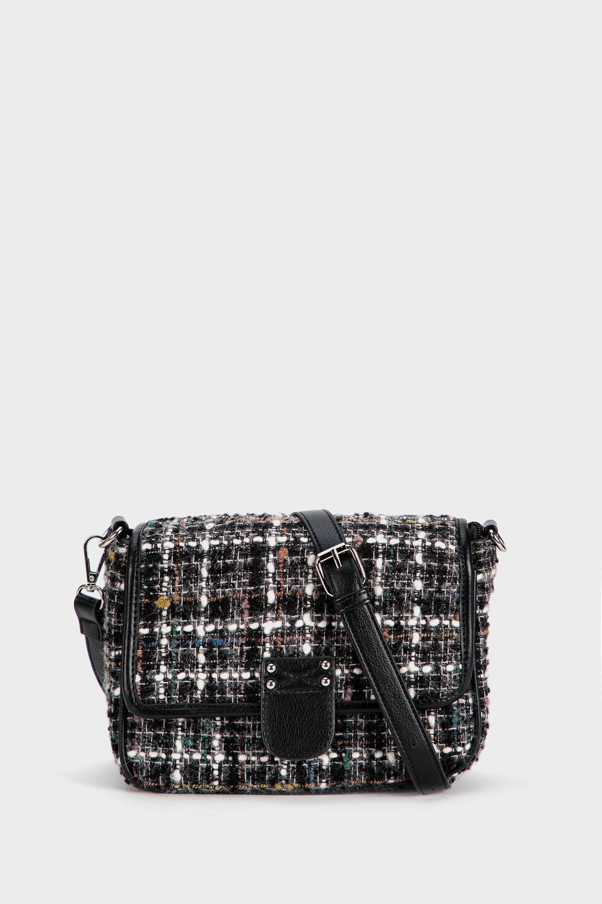 Black Tweed Shoulder Bag, , large image number 0