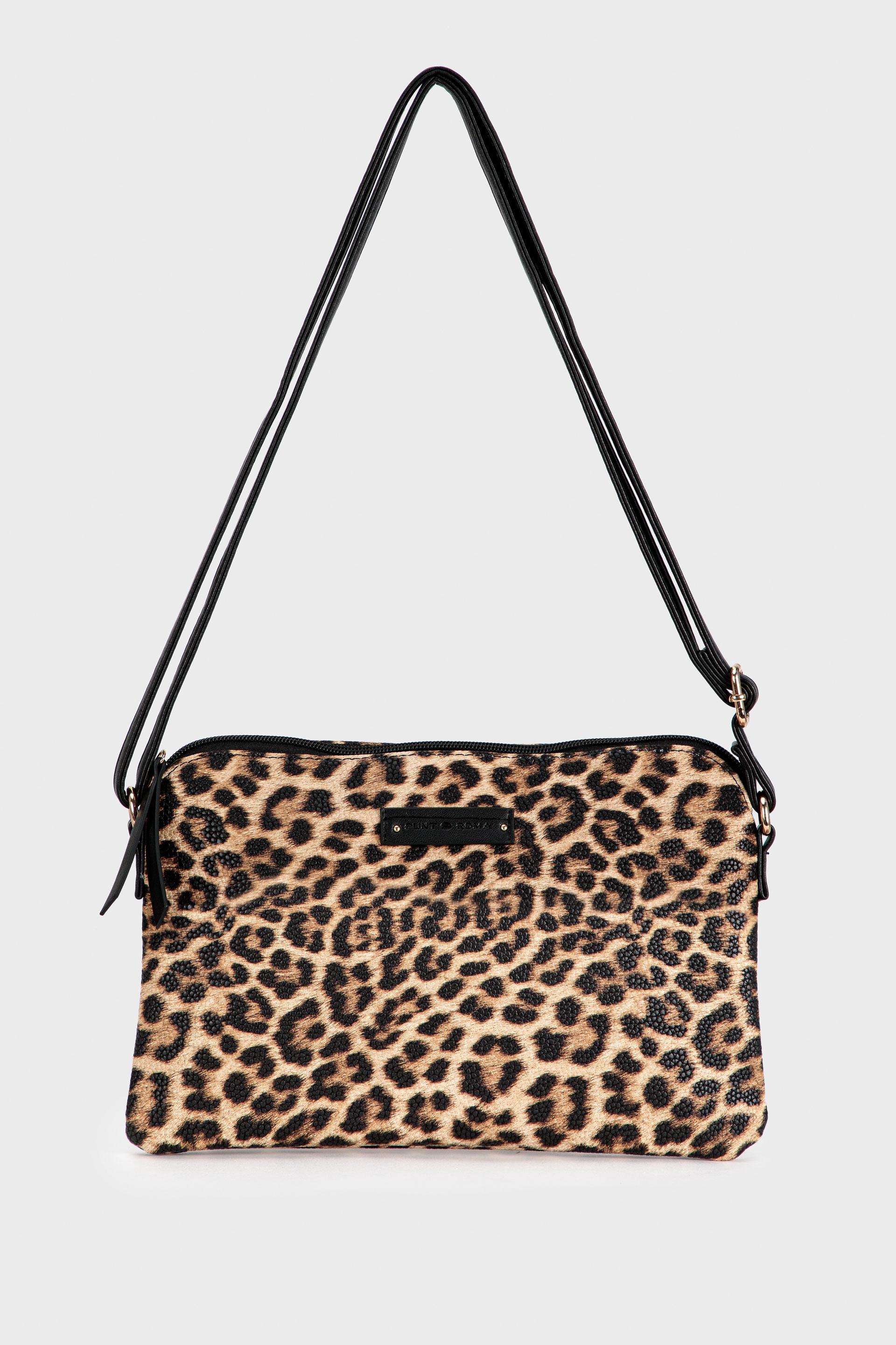 Black Animal Print Pocketbook Style Bag, , large image number 0