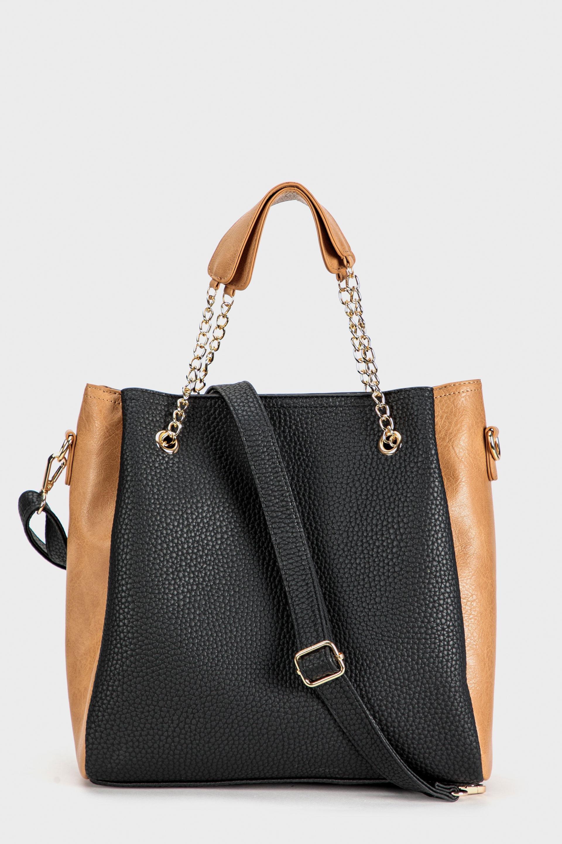 Black Two Tone Bag, , large image number 0