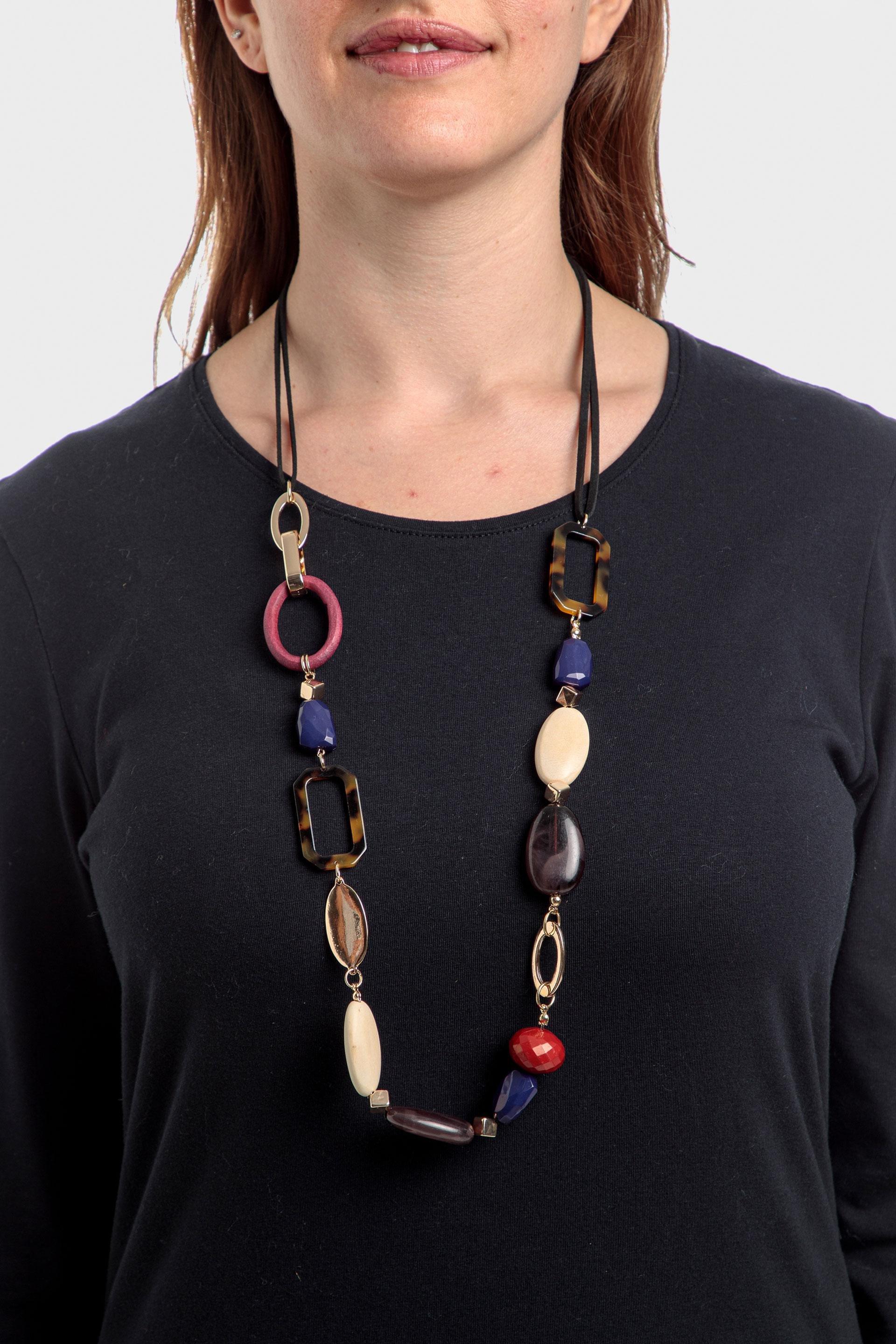 Multicolor Shaped Stones Necklace, , large image number 0