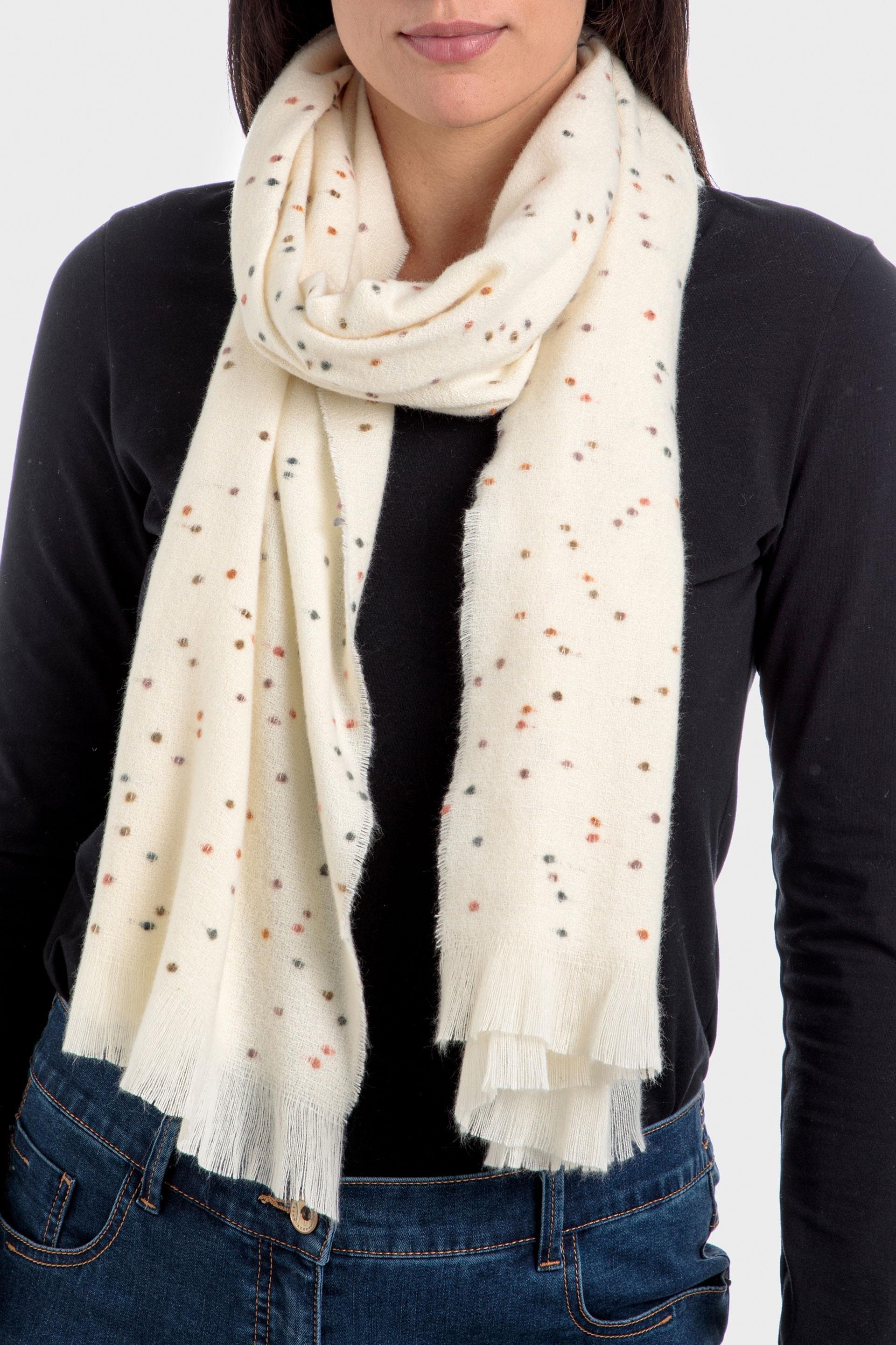 Beige Polka Dot Scarf, , large image number 0