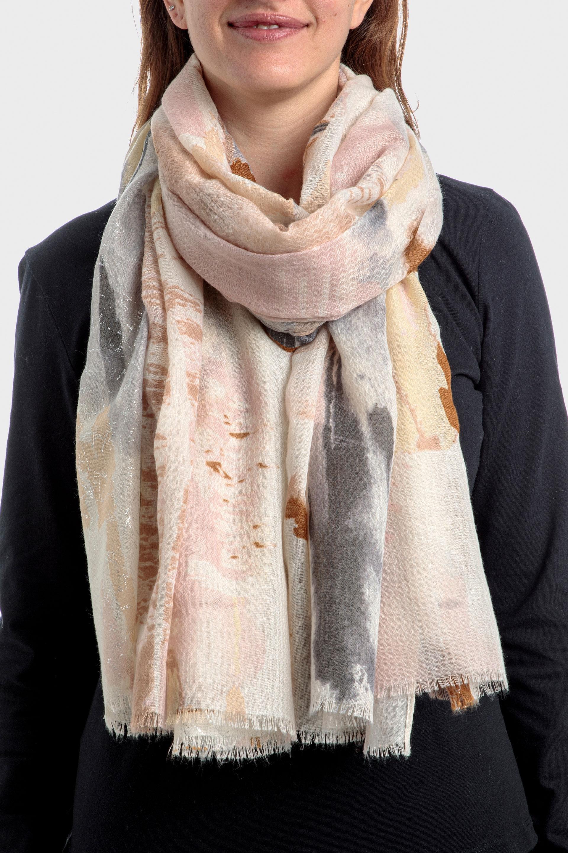 Abstract print pashmina, , large image number 0