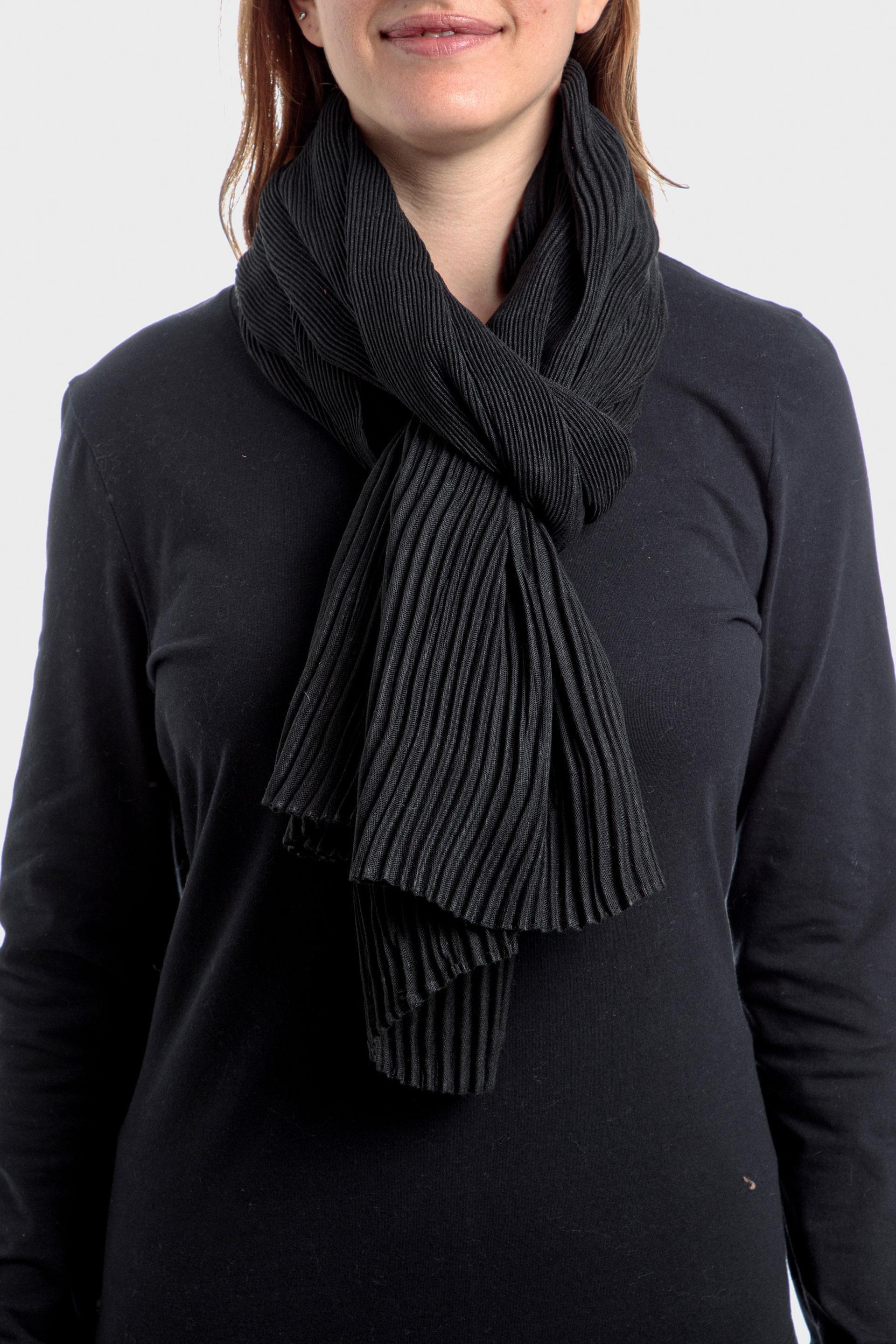 Black Wrinkled Foulard, , large image number 0
