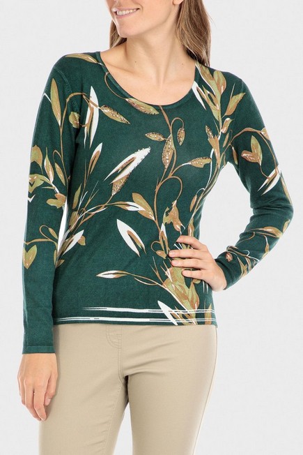 Punt Roma - Green Printed Sweater