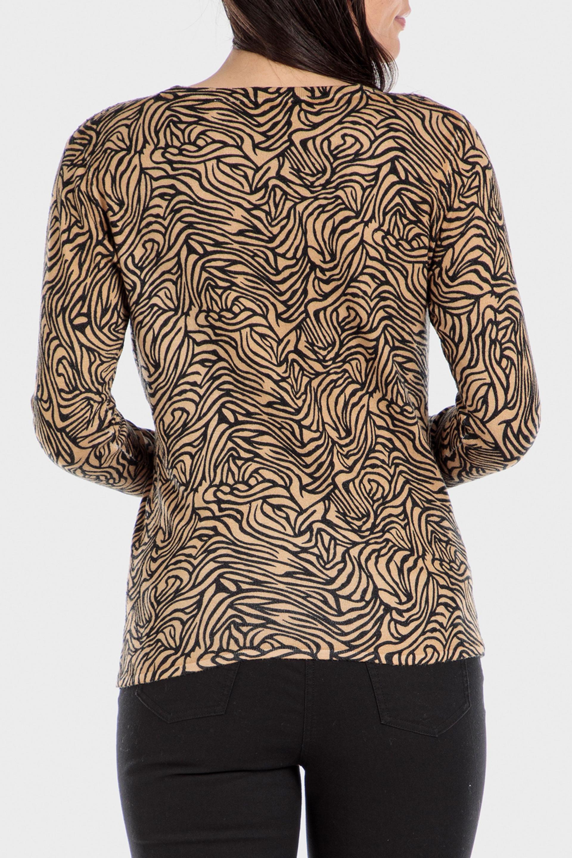 Camel Printed Sweater, , large image number 1