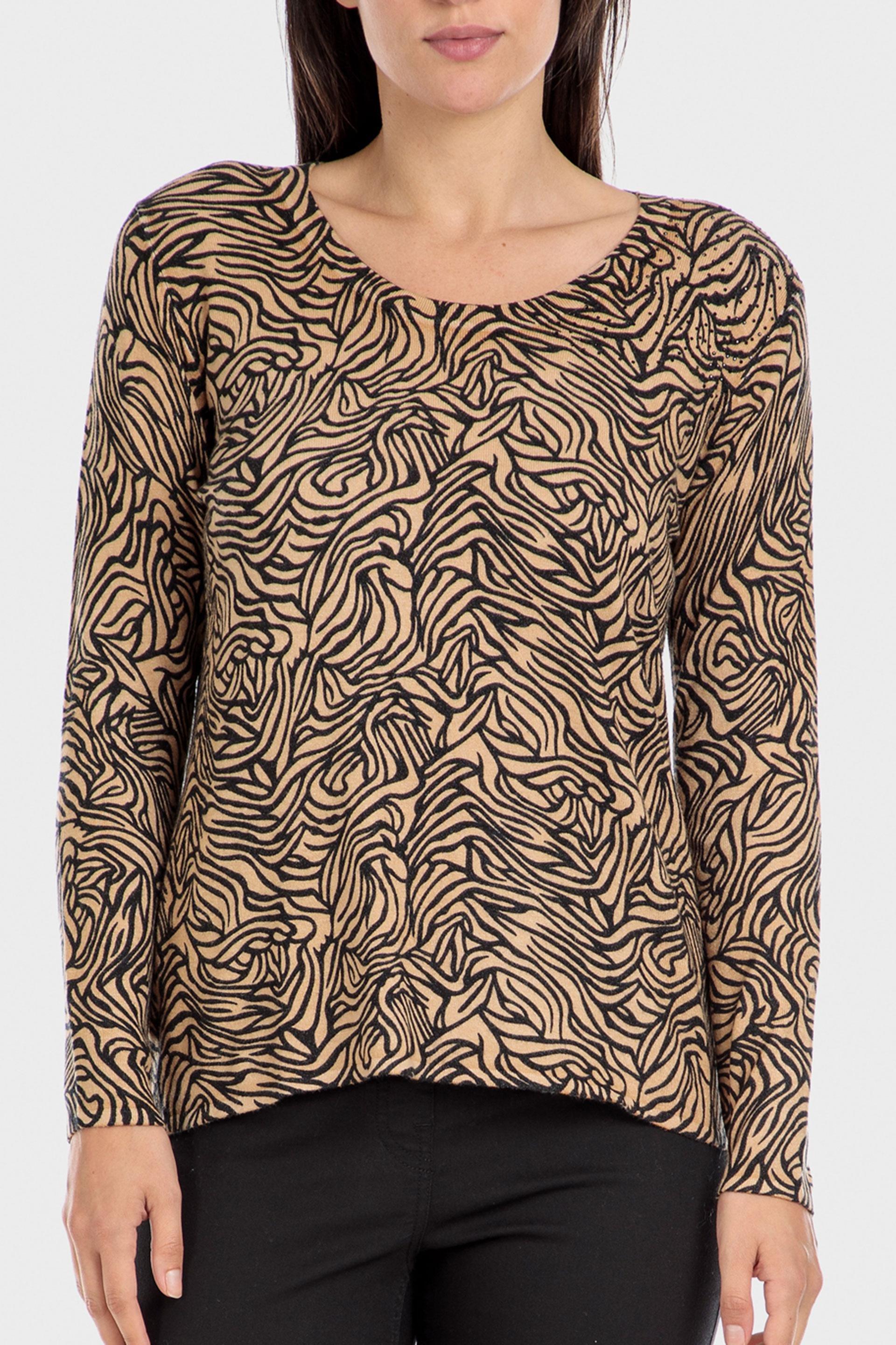 Camel Printed Sweater, , large image number 2