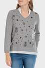 Punt Roma - Grey Sweater With Faux Shirt