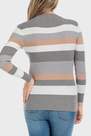 Punt Roma - Grey Striped Ribbed Sweater