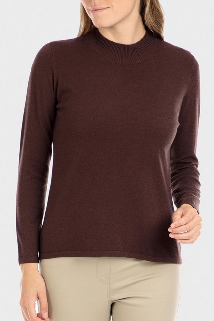 Punt Roma - Brown Basic Semi Turtleneck Sweater