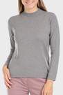 Punt Roma - Grey Basic Semi Turtleneck Sweater