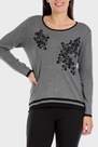 Grey Embroidered Sweater