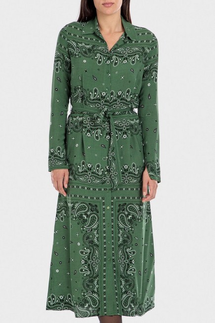 Punt Roma - Green Cashmere Print Dress