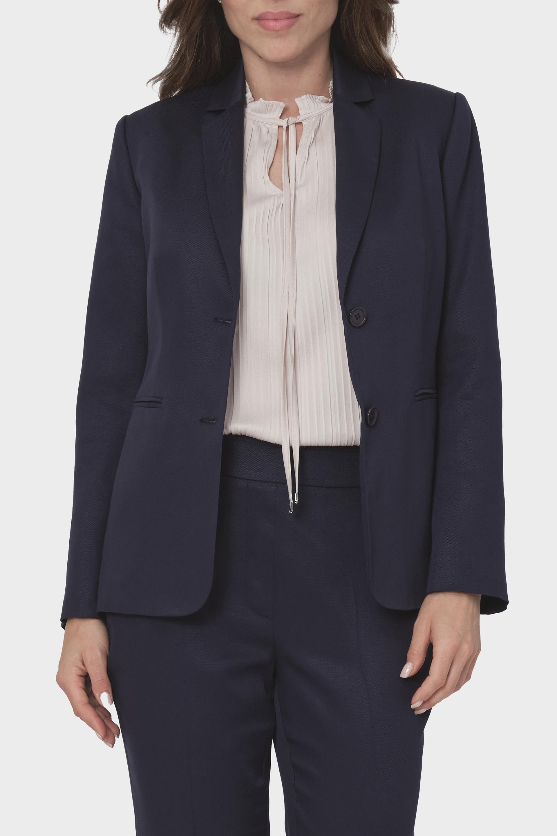 Navy Plain Single Breasted Blazer, , large image number 2
