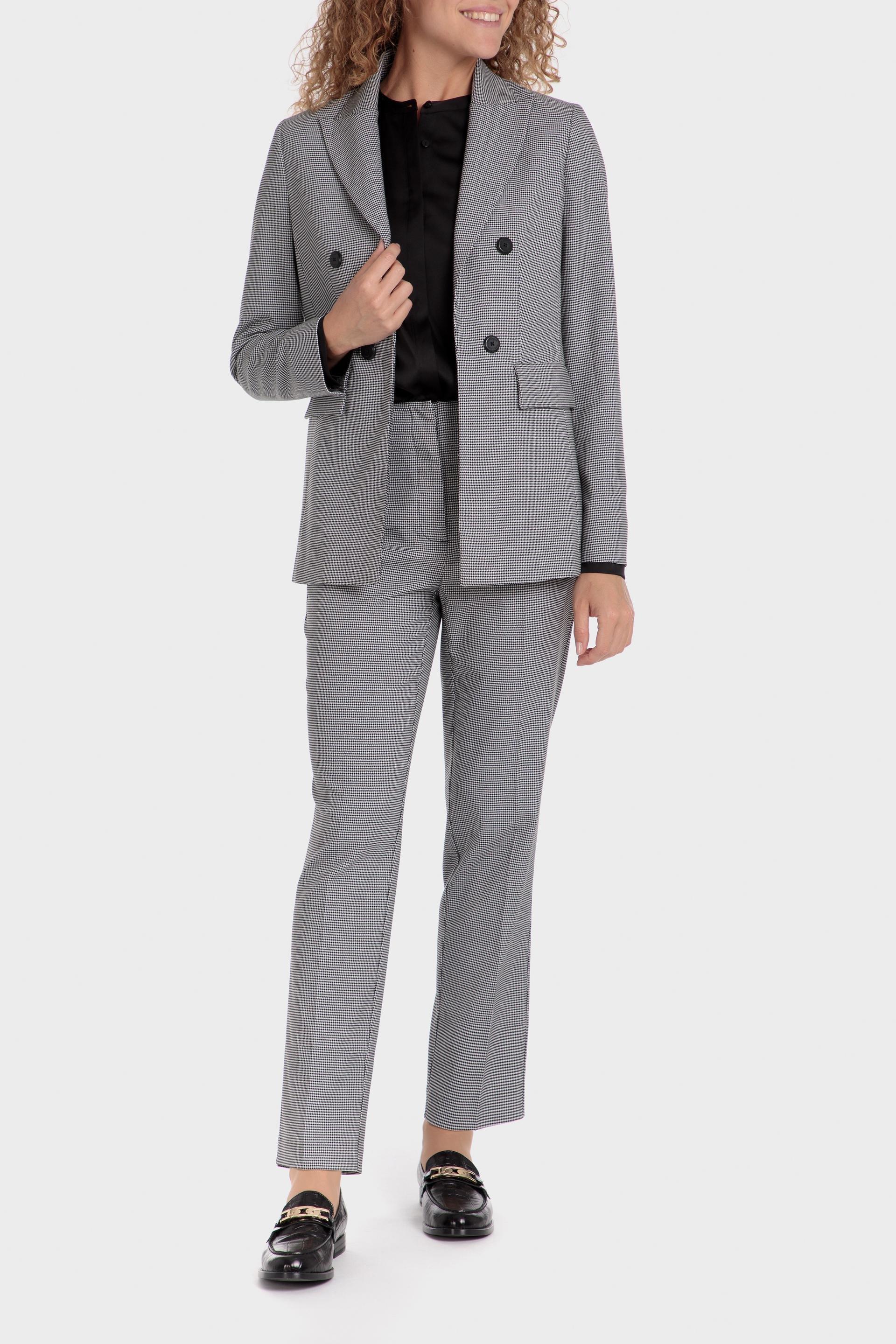 Black Checked Double Breasted Blazer, , large image number 1