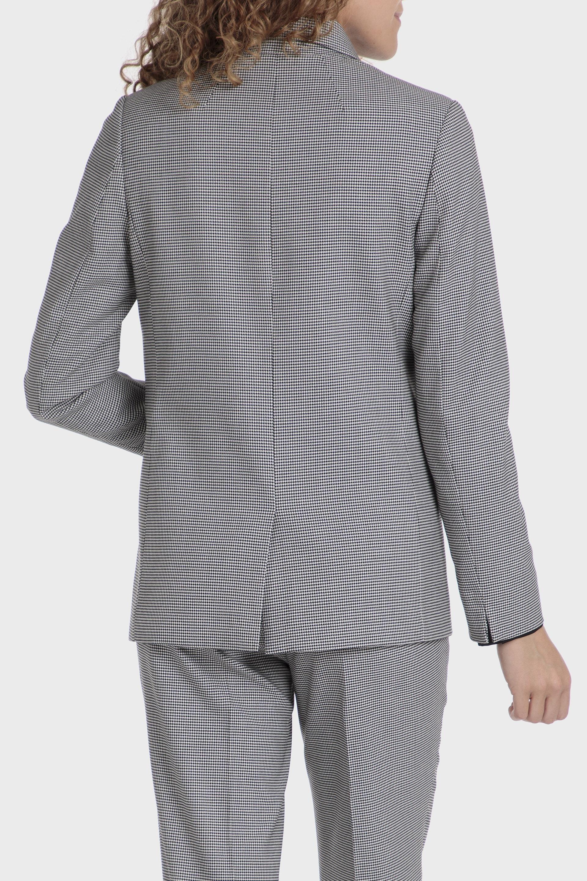 Black Checked Double Breasted Blazer, , large image number 2