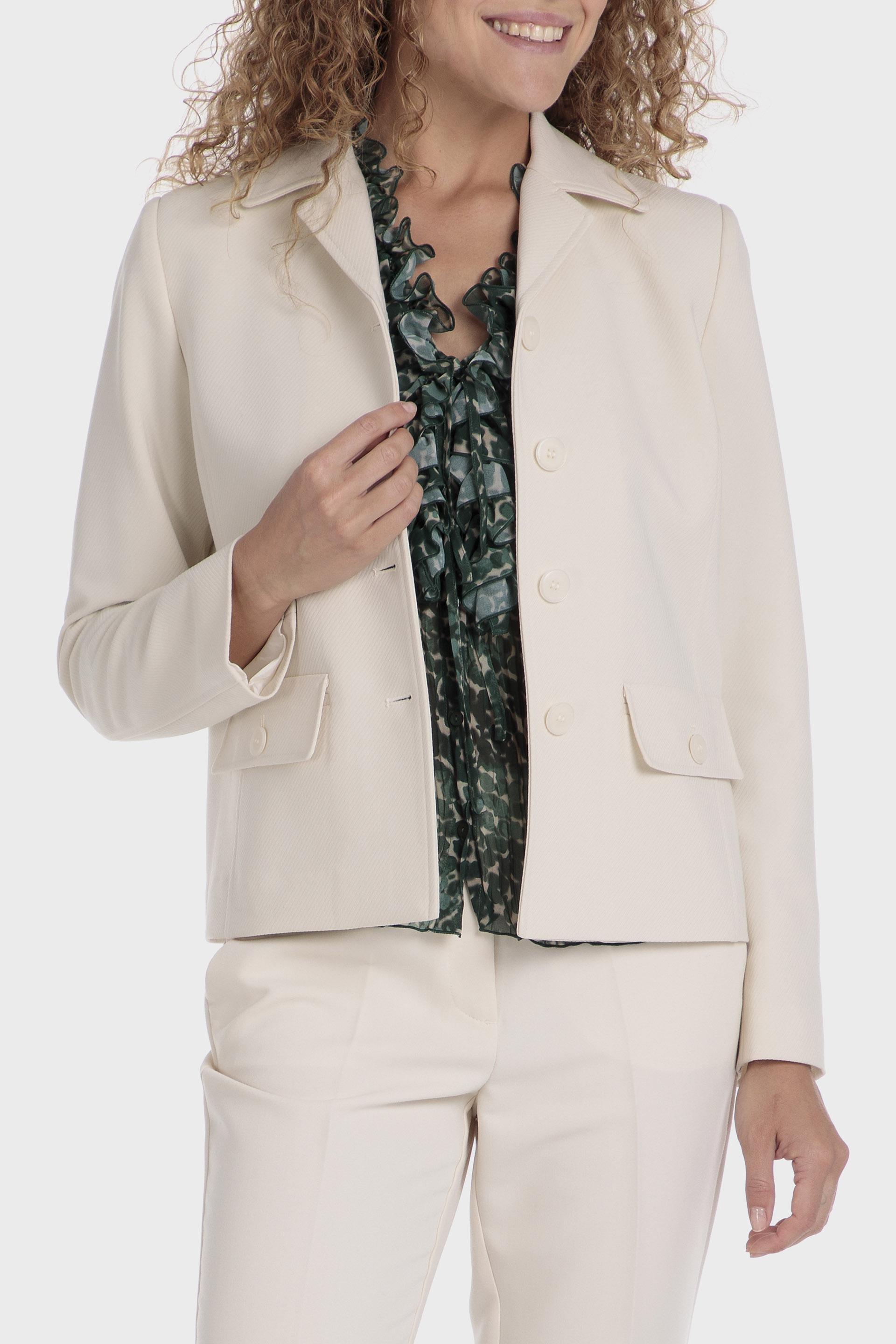 White Plain Single Breasted Blazer, , large image number 0