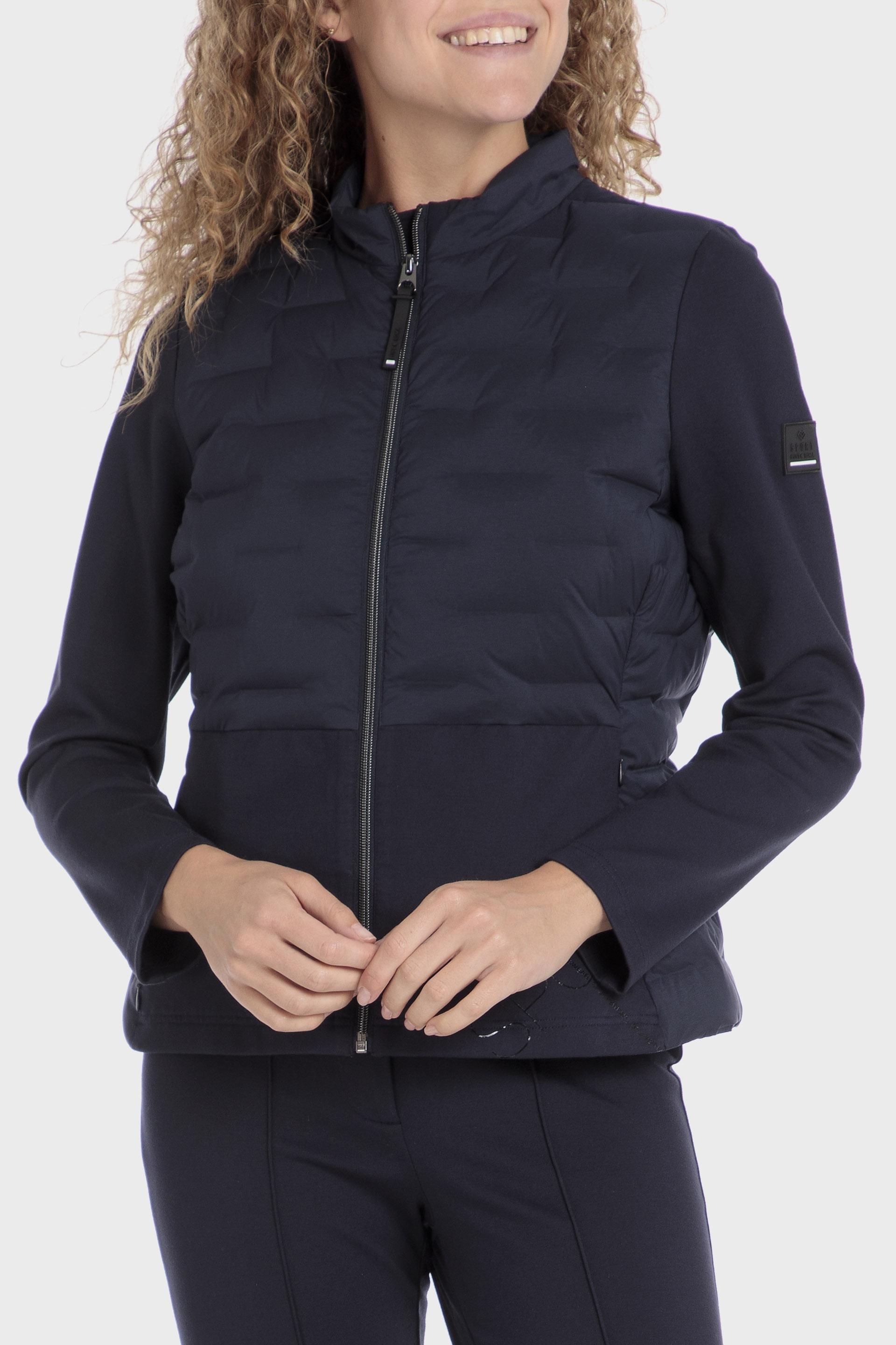 Navy Textured Puffer Jacket, , large image number 0