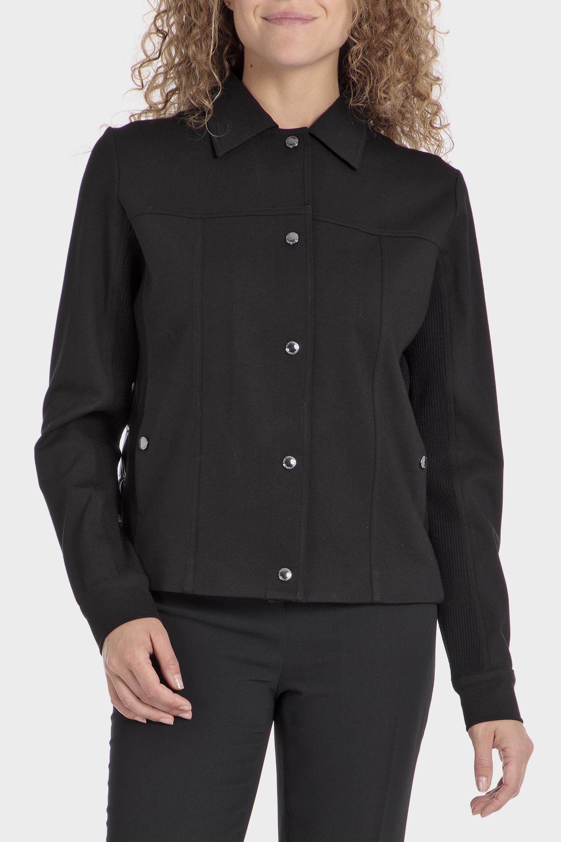 Black Plain Short Jacket, , large image number 0